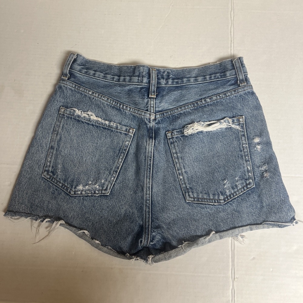 Agolde Women's Dee Vintage High Rise Denim Short Distressed Size 27 100% Cotton - Picture 9 of 11